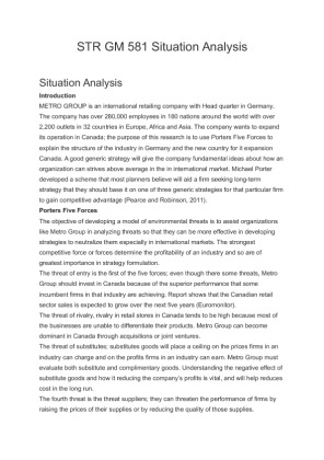 STR GM 581 Situation Analysis