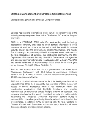 Strategic Management and Strategic Competitiveness part 1