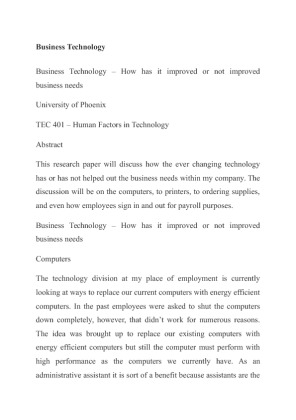 TEC 401 Business Technology