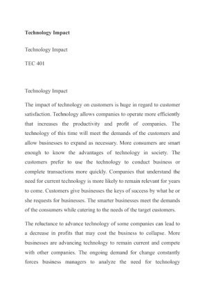 TEC 401 Technology Impact