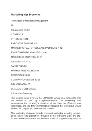 Term paper of marketing management