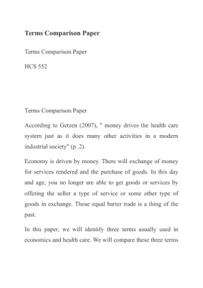 Terms Comparison Paper
