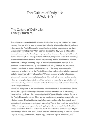 The Culture of Daily Life