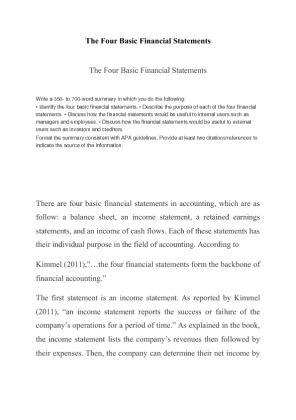 The Four Basic Financial Statements
