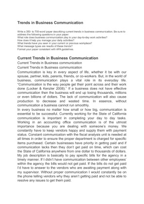 Trends in Business Communication