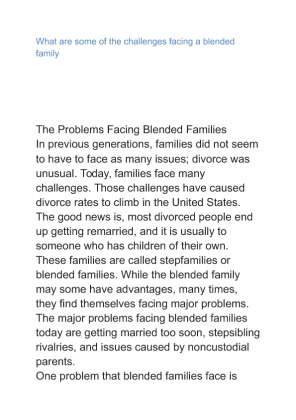 What are some of the challenges facing a blended family