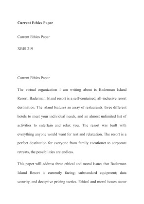 XBIS 219 Current Ethics Paper