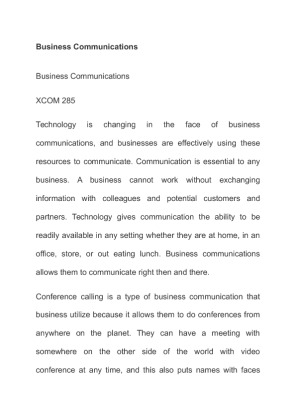 XCOM 285 Business Communications