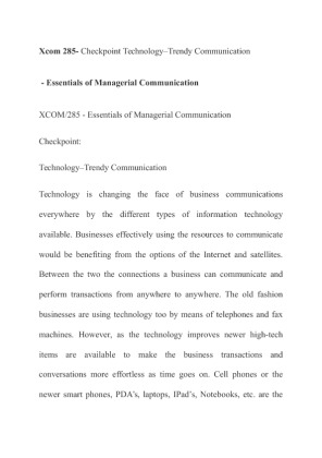 Xcom 285  Checkpoint TechnologyTrendy Communication