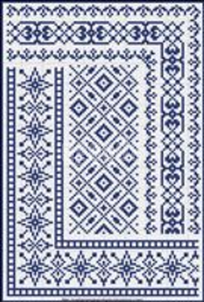Cross Stitch Pattern Blue Borders