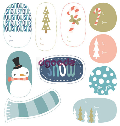 Christmas Printable Gift Tag Snow