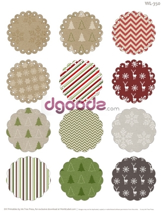 Christmas Printable Round Labels