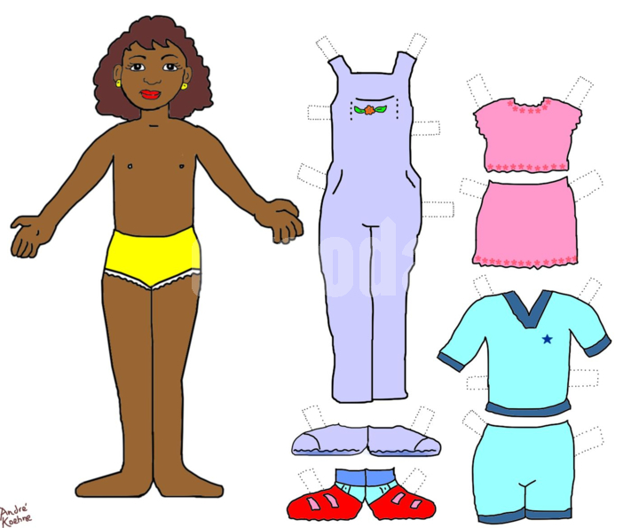 Paper Doll Girl with Clothes