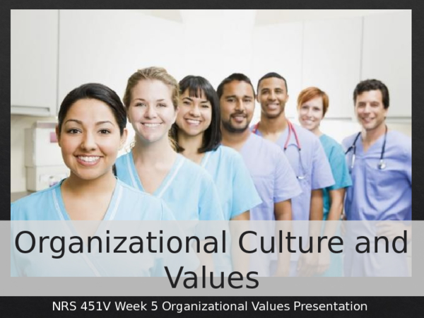 NRS 415V Week 4 Organizational Values Presentation ***NEW PRODUCT 11 12...