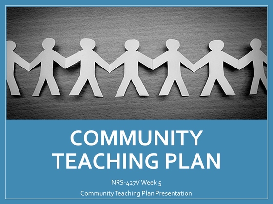 NRS 427V Week 5 Community Teaching Plan Presentation ***NEW PRODUCT 11...