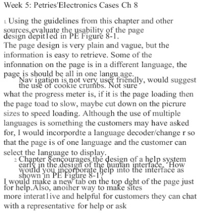 Week 5 Petries'Electronics Cases Ch 8