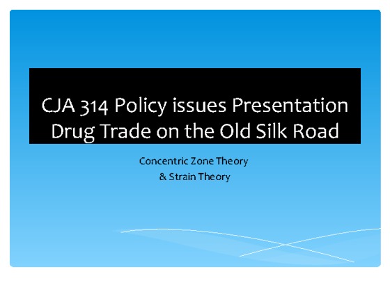 CJA 314 Policy issues Presentation Drug Trade on the Old Silk Road What...