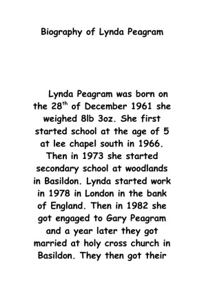 Biography of Lynda Peagram