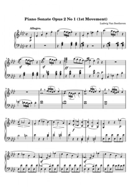 Piano Sonate Opus 2 No 1 (1st Movement)