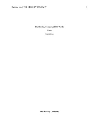  The Hershey Company [1331 Words]
