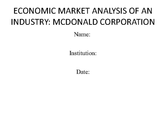  Assignment 2 Economic Market Analysis   McDonald Corporation PPT [18...