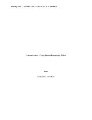  Comprehensive Immigration Reform [1146 Words]