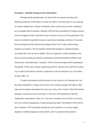  Stimulus Package in the United States [304 Words]