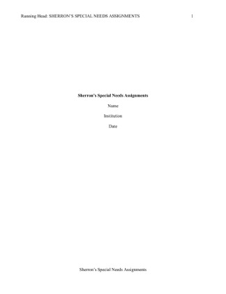  Sherron�s Special Needs Assignments [1264 Words]