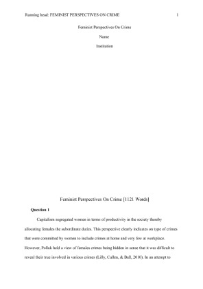  Feminist Perspectives On Crime [1121 Words]