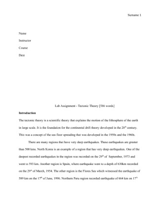  Lab Assignment   Tectonic Theory [586 words]