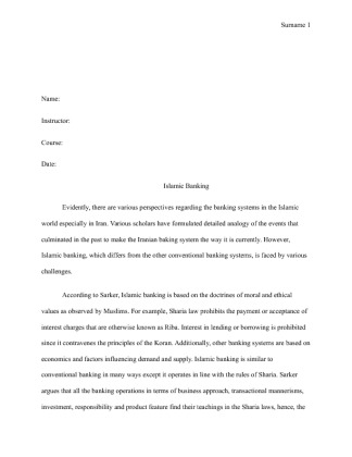  ITEC N415 Assessment 3: Literature Review   Islamic Banking [1348 Words]