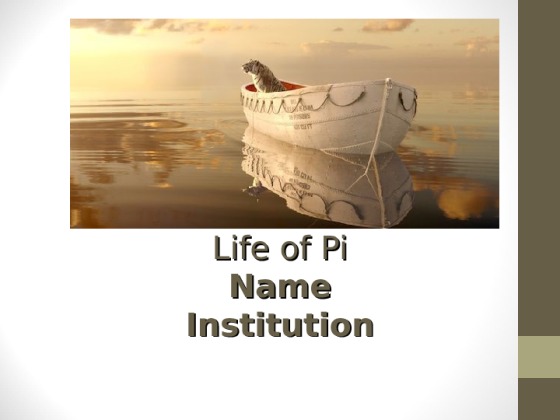 Movie Review   Life of Pi Power Point Presentation