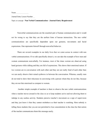  Non Verbal Communication   Journal Entry Requirement [290 Words]