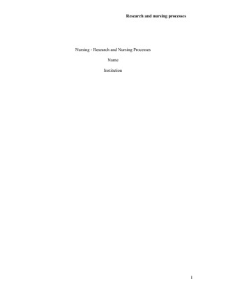  Research and Nursing Processes [309 Words]