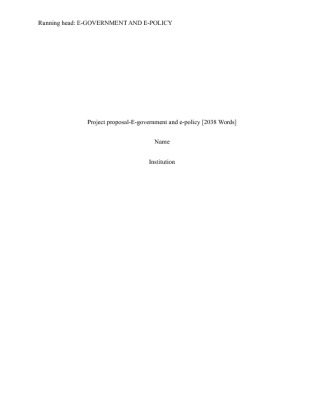  Project proposal E government and e policy [2038 Words]