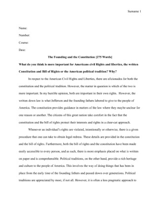  The Founding and the Constitution [275 Words]