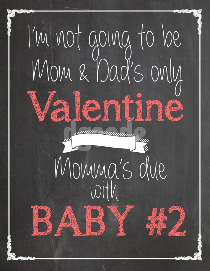 Chalkboard Printable Pregnancy Valentine's Pregnancy Announcement