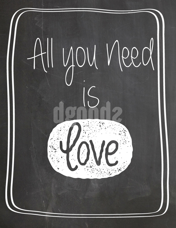 Valentines Chalkboard Printable All You Need is Love