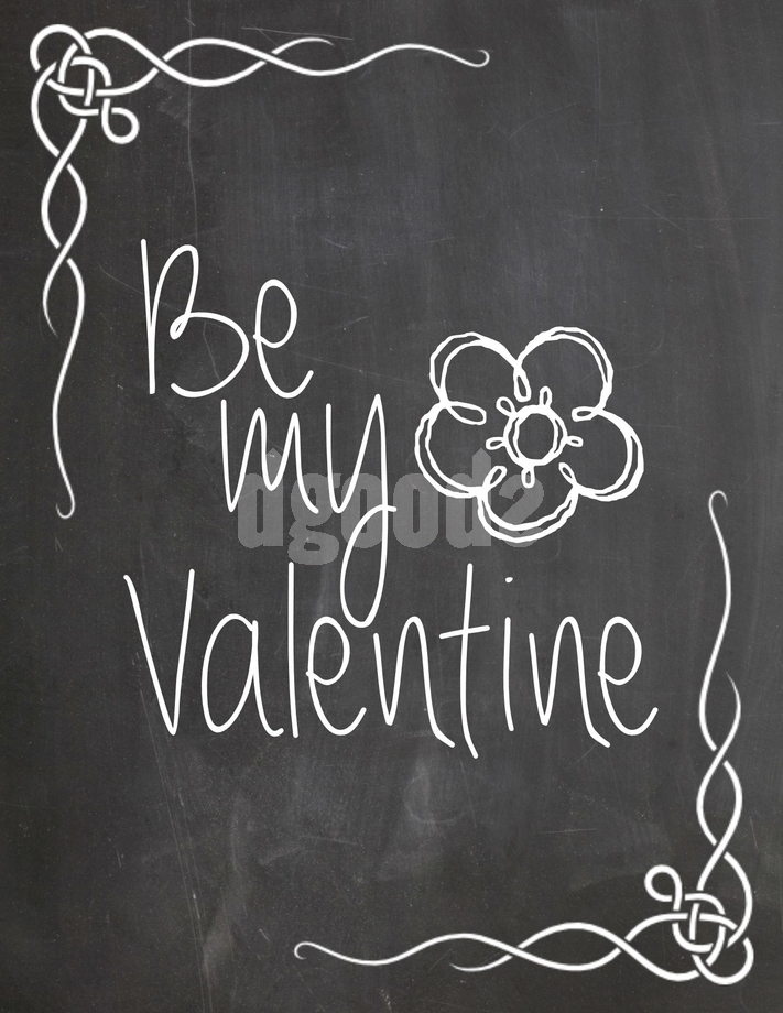 Valentines Chalkboard Printable Be My Valentine