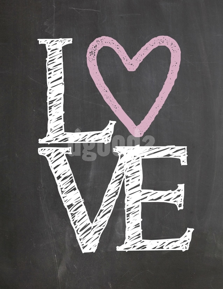 Valentines Chalkboard Printable Love