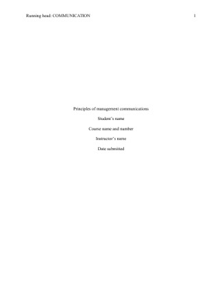 BUS 600 Week 6 Final Research Paper - Principles of Management...