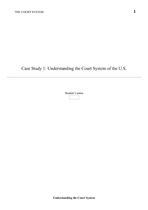 Case Study 1   Understanding the Court System of the U.S.