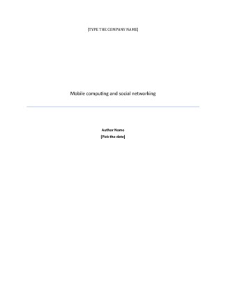 CIS 500 Assignment 3 - Mobile Computing and Social Networking [UPDATED]