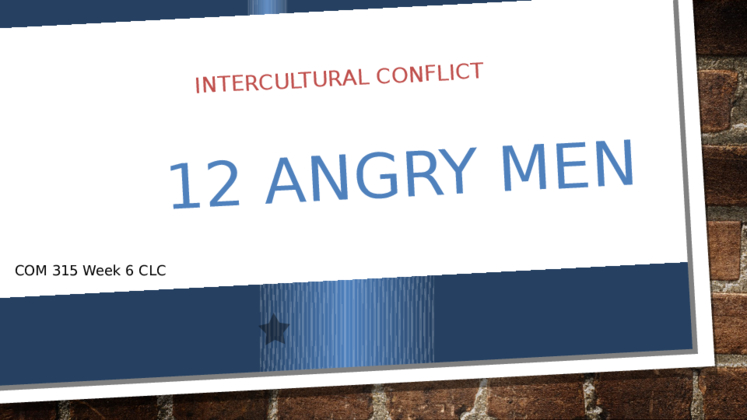 COM 315 Week 6 CLC: Intercultural Conflict