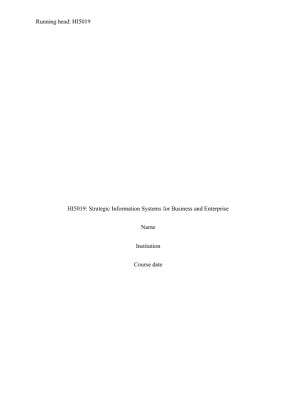 HI5019, Strategic Information Systems for Business and Enterprise