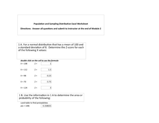 HLT 362 Module 2 Population and Sampling Distribution Excel  [UPDATED &...