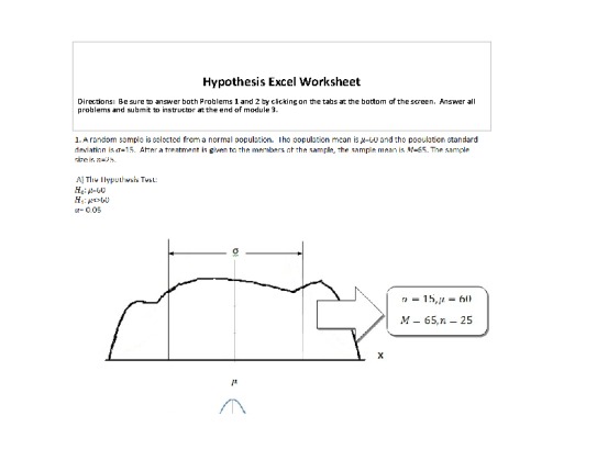 HLT 362 Module 3 Hypothesis Excel Worksheet [100% Correct Solutions]