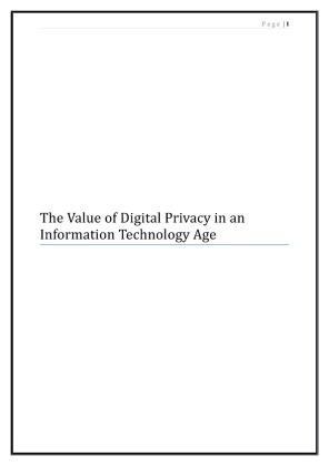 LEG 500 Assignment 2   The Value of Digital Privacy in an Information...