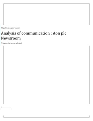 MGT 505 Week 3 Assignment 1   Communication Process for Aon Plcs Newsroom