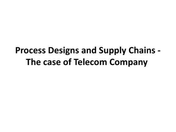 OPS 571 Week 2 Process Designs and Supply Chains   The case of Telecom...